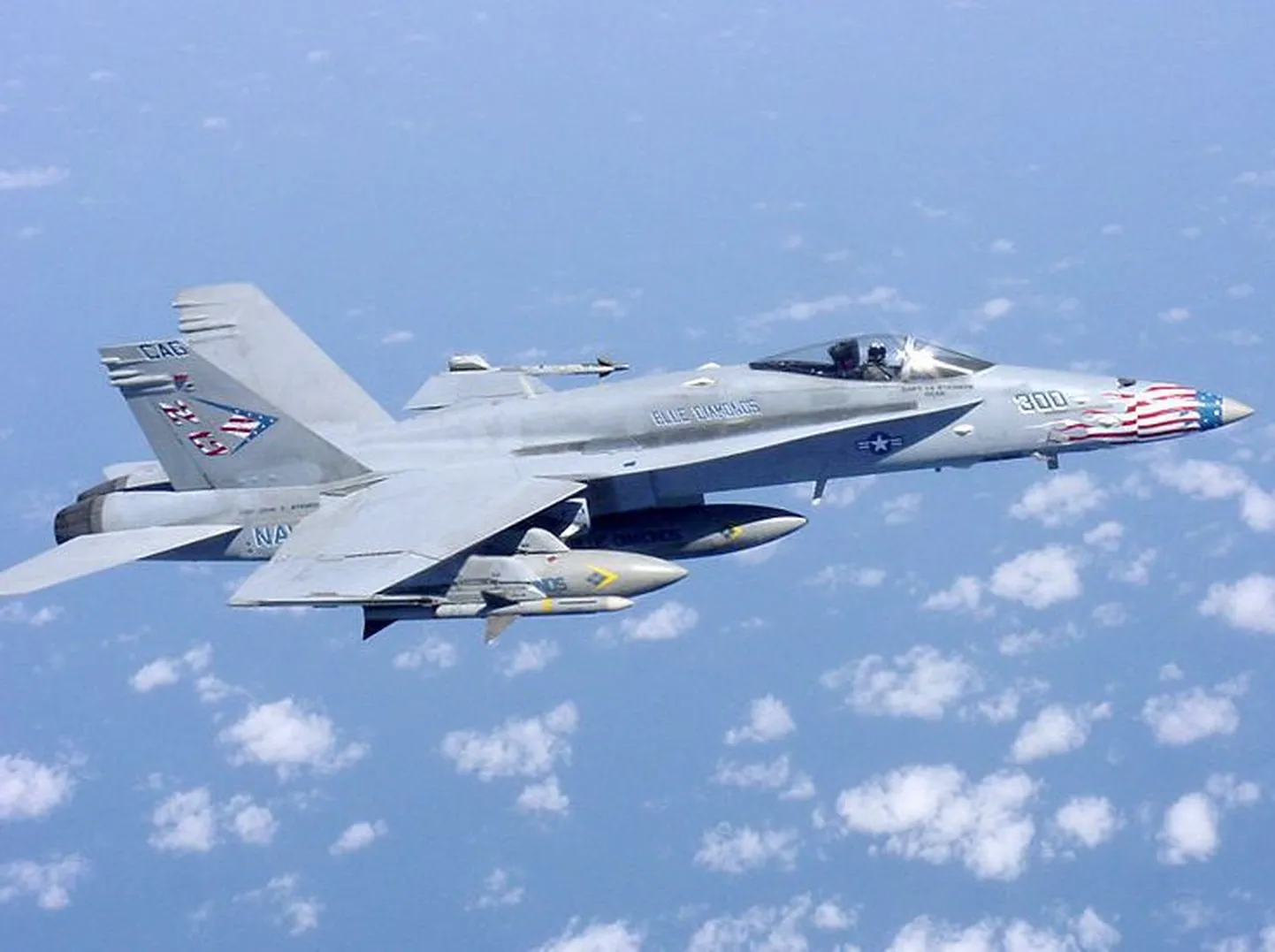 F-18 Hornet lendas elanike nina eest läbi