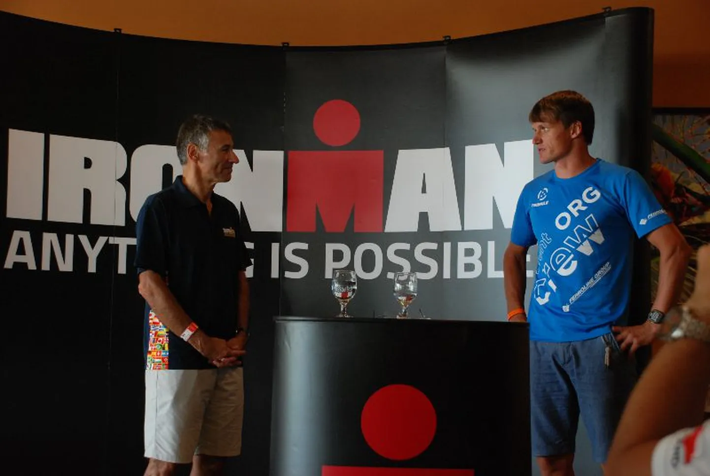Thomas Dieckhoff (vasakul), Ironman Euroopa, Lähis-Ida ja Aafrika juht ning Ain-Alar Juhanson, triatloniklubi TriSmile juht ja Ironman 70.3 Otepää peakorraldaja