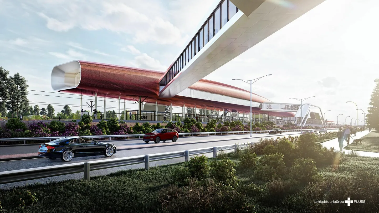 Rail Baltica Pärnu reisiterminal rajatakse arhitektuurikonkursi võitnud arhitektuuribüroo Pluss ideekavandi "Water Strider" järgi.