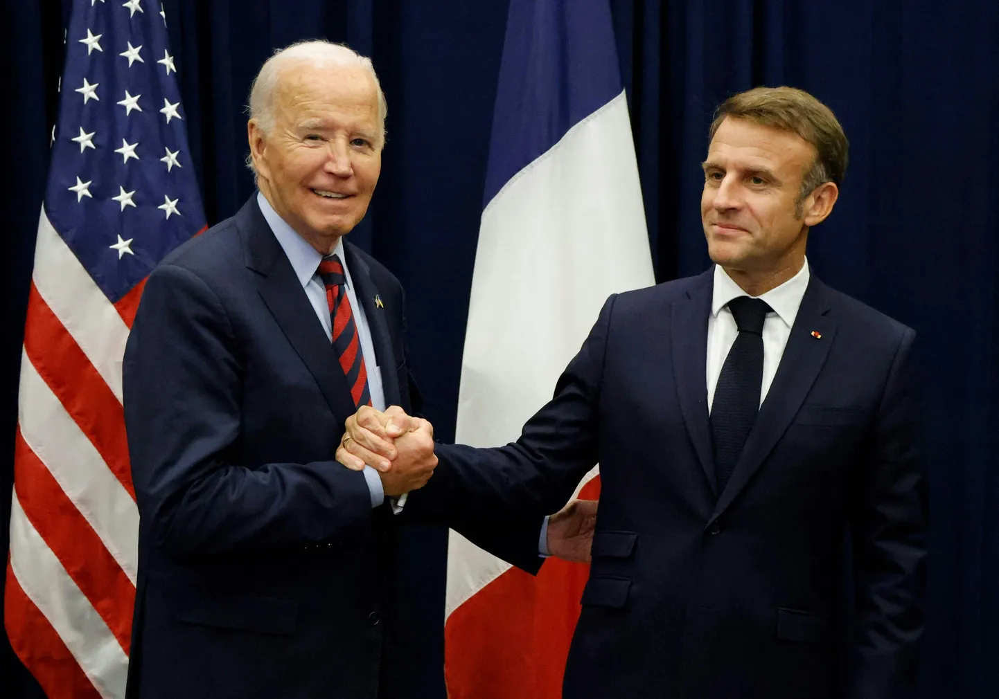 USA president Joe Biden ja Prantsuse president Emmanuel Macron kohtumisel ÜRO Peaassamblee 79. istungjärgul New Yorgis 25. septembril 2024.
