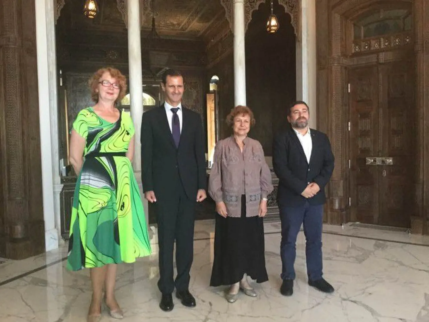Jana Toom kohtumisel diktaator Bashshār al-Assadiga Süürias 2016. aastal.