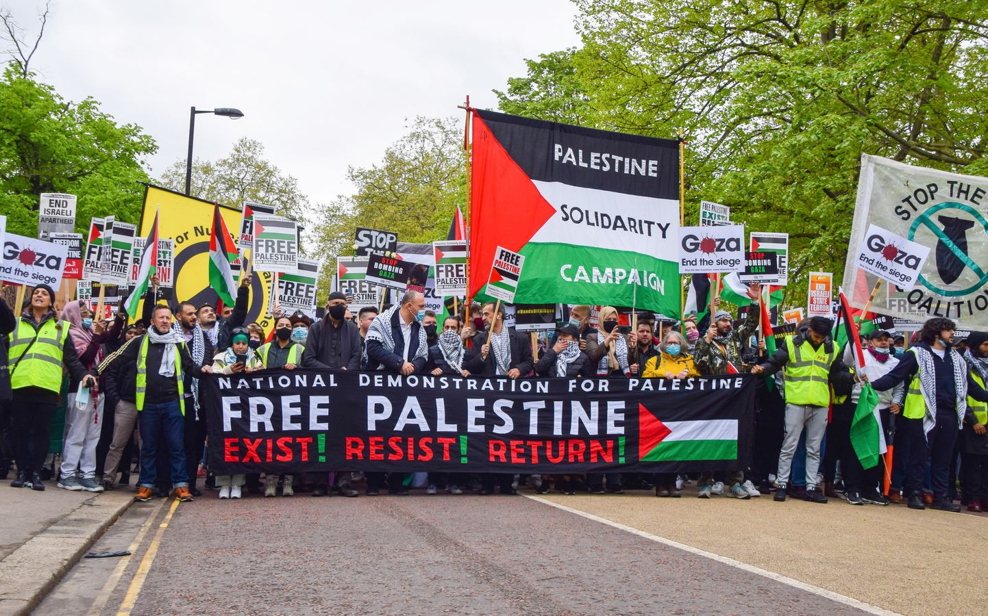 Palestiinlasi toetav meeleavaldus Londonis.