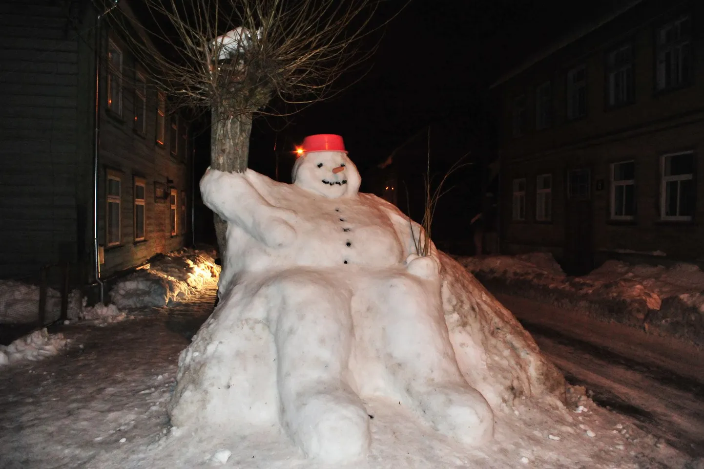 Lumehangest sai tüse memm Marja tänava alguses.