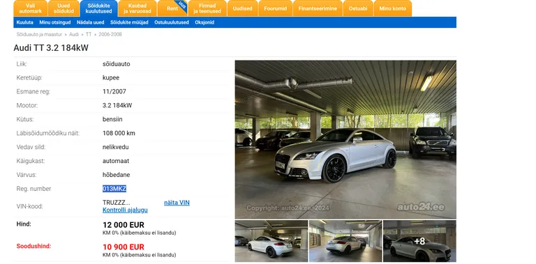 Magnus Kirdi auto müügikuulutus.