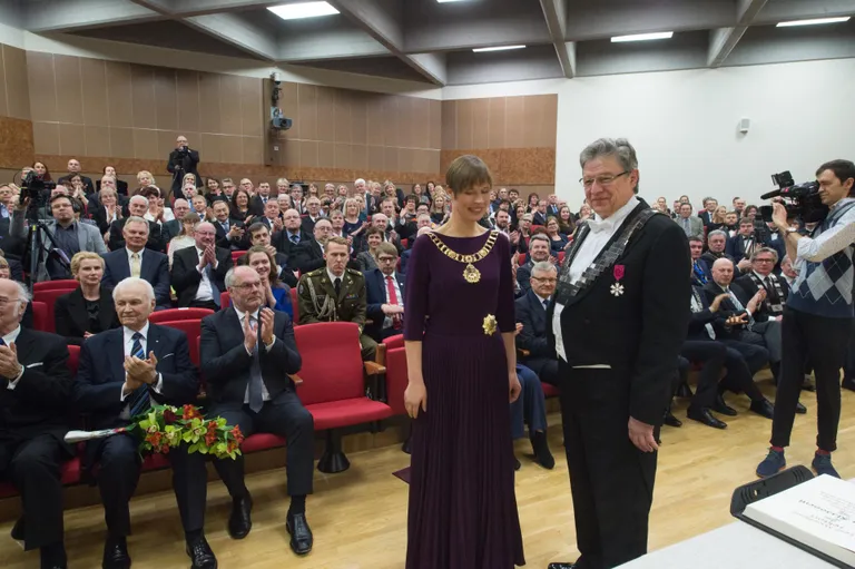 Kui meie tase oleks allpool, ei tuleks siia mitte keegi.
Maaülikooli rektor Mait Klaassen (esiplaanil paremal)