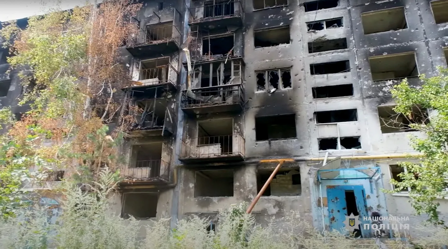 Vene rünnakus purustatud elumaja Vuhledaris