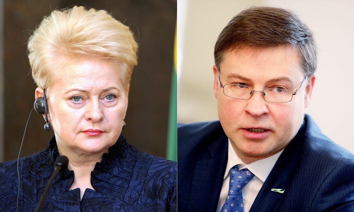 Daļa Grībauskaite un Valdis Dombrovskis
