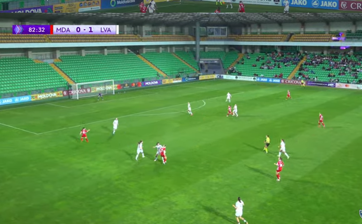 Latvijas futbolistes EČ kvalifikācijas otrajā mačā apspēlē Moldovu.