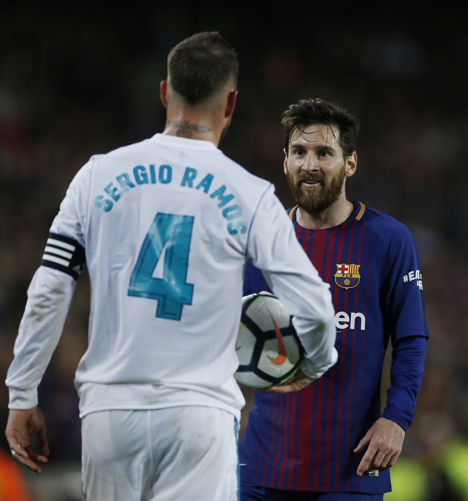 Sergio Ramos ja Lionel Messi.