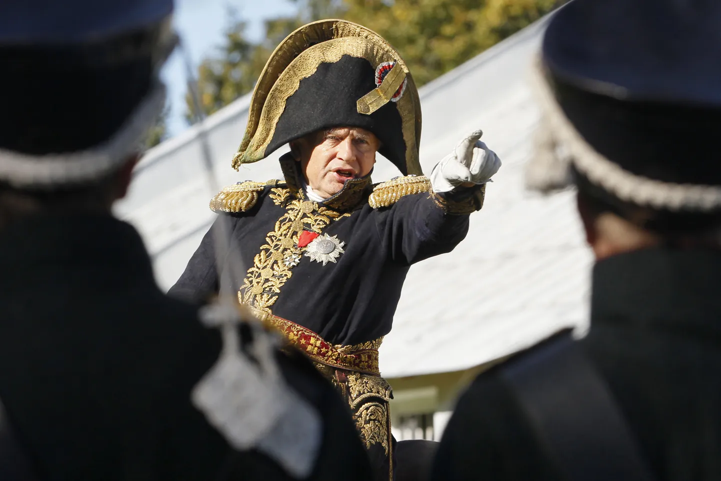 Ajaloolane Oleg Sokolov Borodino lahingu 200. aastapäevale pühendatud etendusel tolle ajastu Prantsusmaa sõjaväe kindrali vormis.