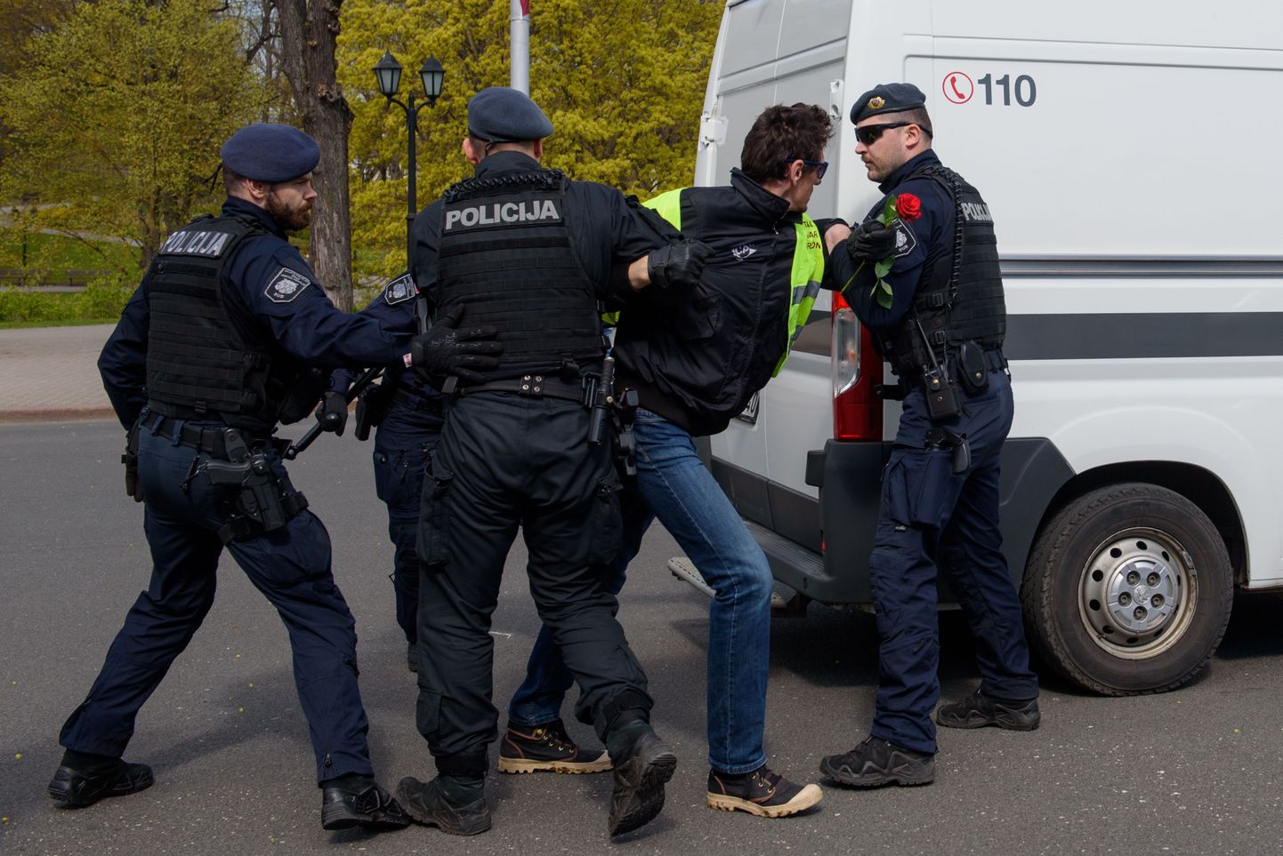 Läti politsei tööhoos 1. mail 2020. a.