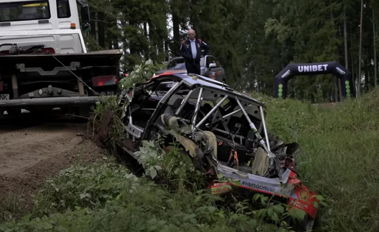 Ott Tänaku ja Martin Järveoja õnnetus Rally Estonial.