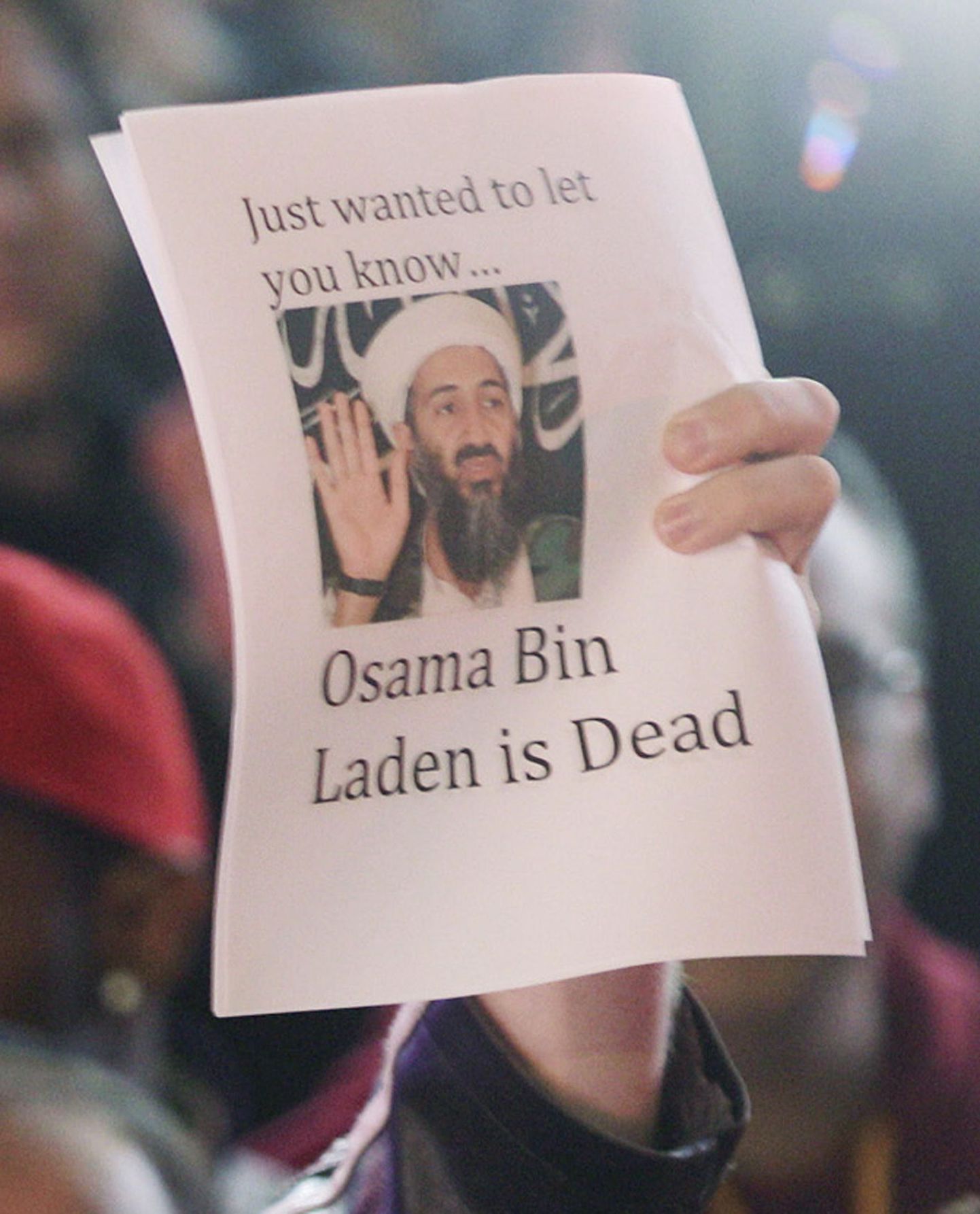 Lendleht, milles teatatakse, et Osama bin Laden on surnud