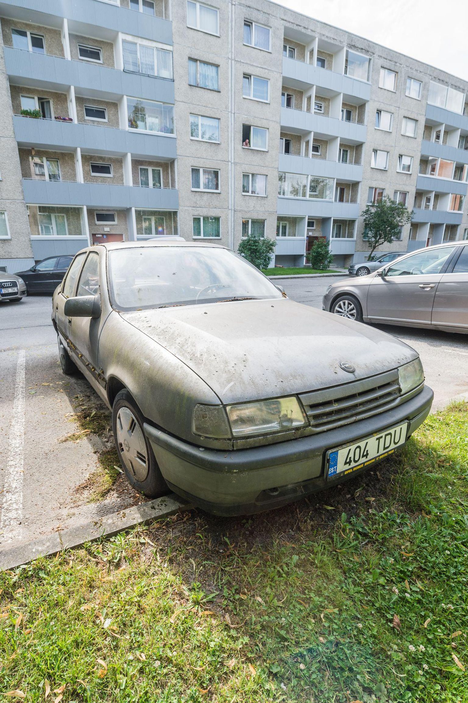 Kalda tee 18 ees seisev auto hakkab looduse osaks saama, sellele kasvab sammal peale.