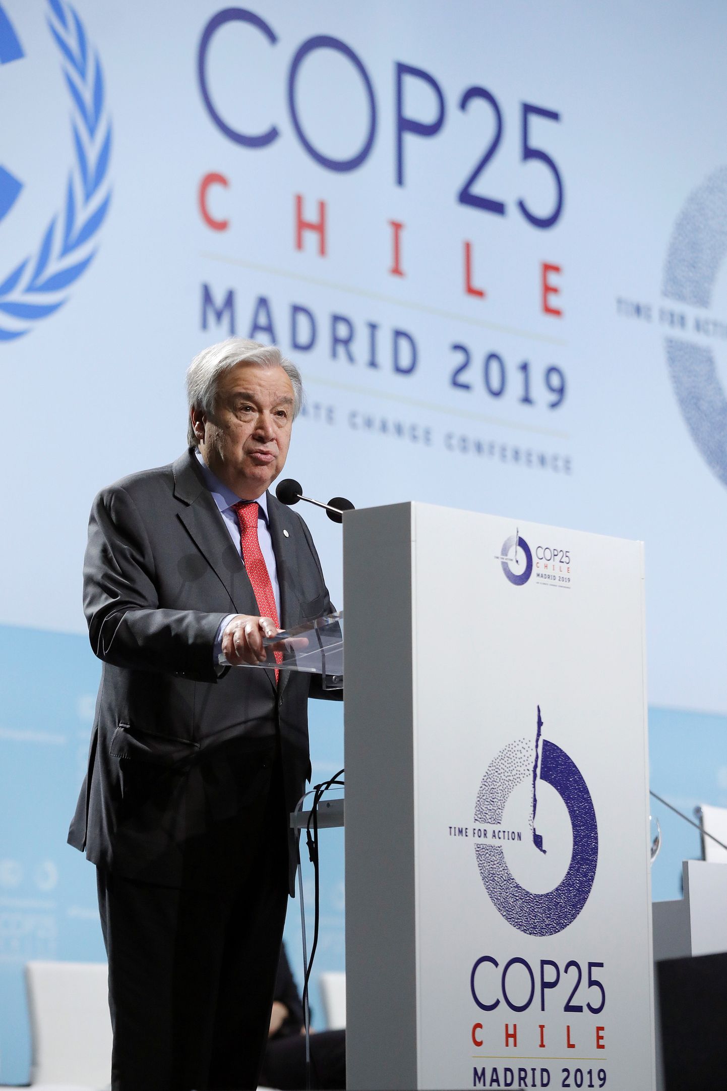 ÜRO peasekretär António Guterres esmaspäeval Madridis ÜRO kliimakonverentsi COP25 avades.