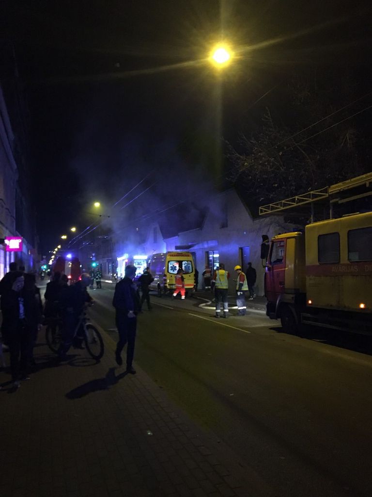 Пожар в центре Риги.