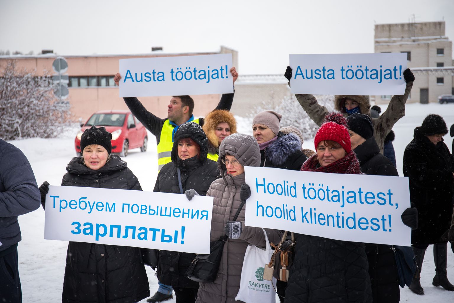 HKScan Estonia Rakvere lihatööstuse tapamaja töötajate streik.