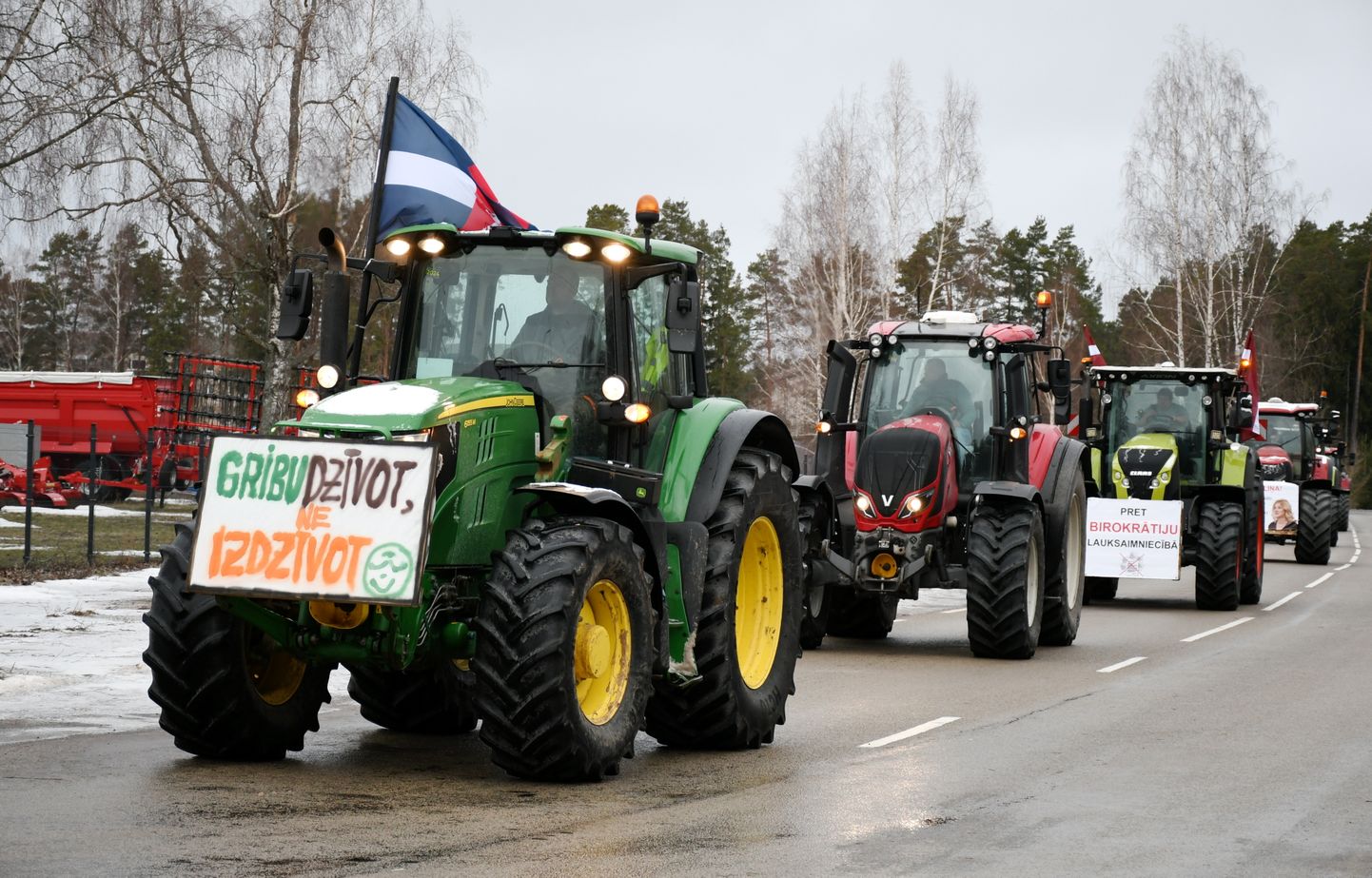 Протесты фермеров в Даугавпилсе, 5 февраля 2024 г.