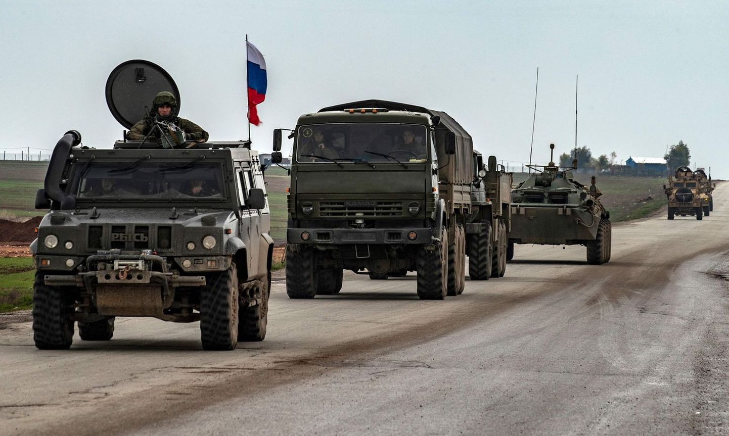 Российские военные автомобили в Сирии.