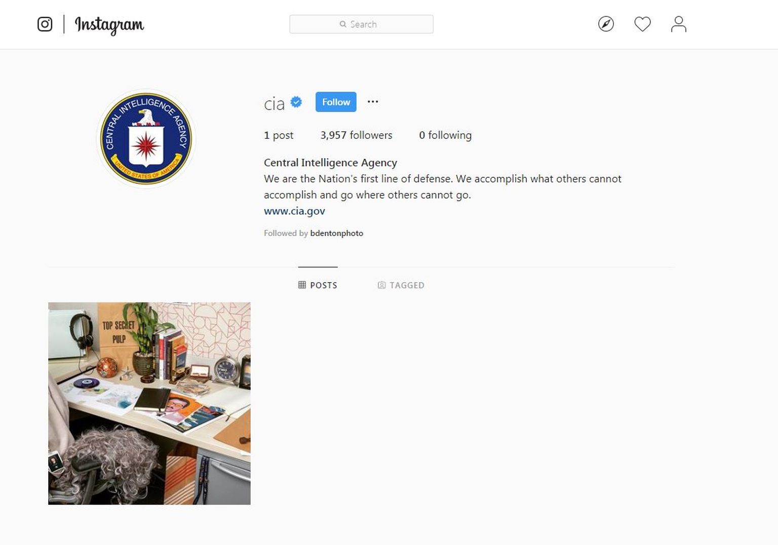 CIA esimene Instagrami postitus