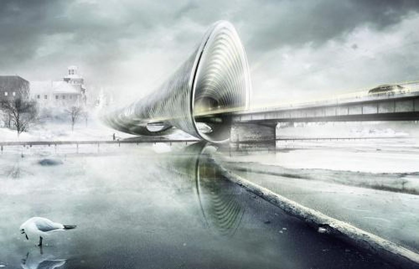 Hispaania kahe arhitektuuribüroo Acha Arquitectos ja Bilbao Architecture Teami visioon, kuidas Pärnu Kesklinna sild (Suursild) ümber kujundada.