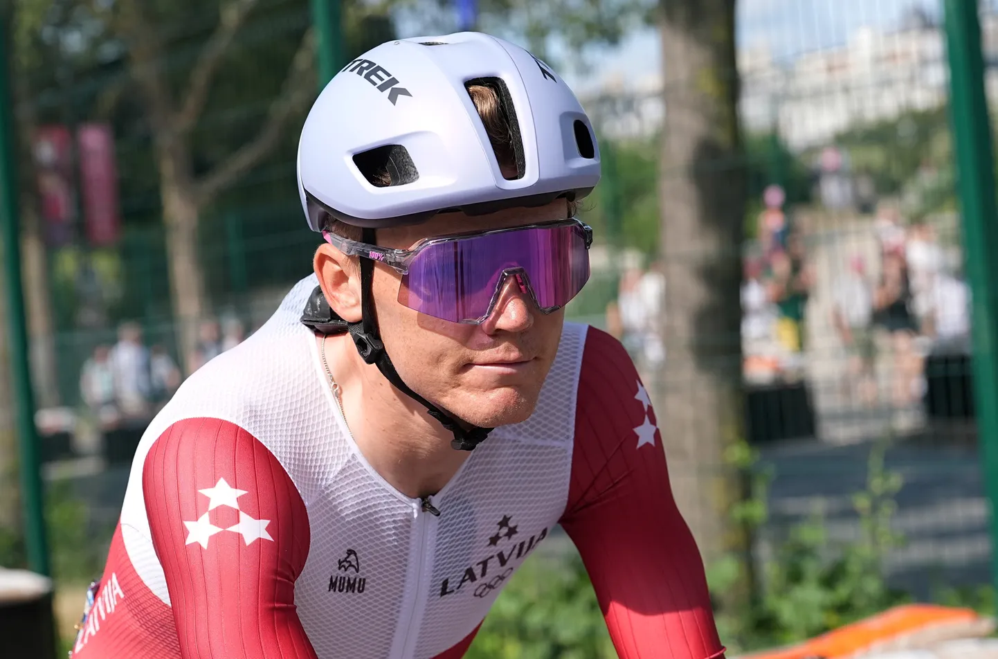 Latvijas riteņbraucējs Toms Skujiņš riteņbraukšanas sacensībās 2024.gada vasaras olimpiskajās spēlēs Parīzē.