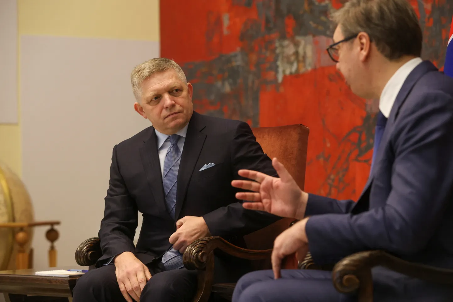 Slovakkia peaminister Robert Fico ja Serbia president Aleksandar Vučić eelmise aasta novembris kohtumisel Belgradis.