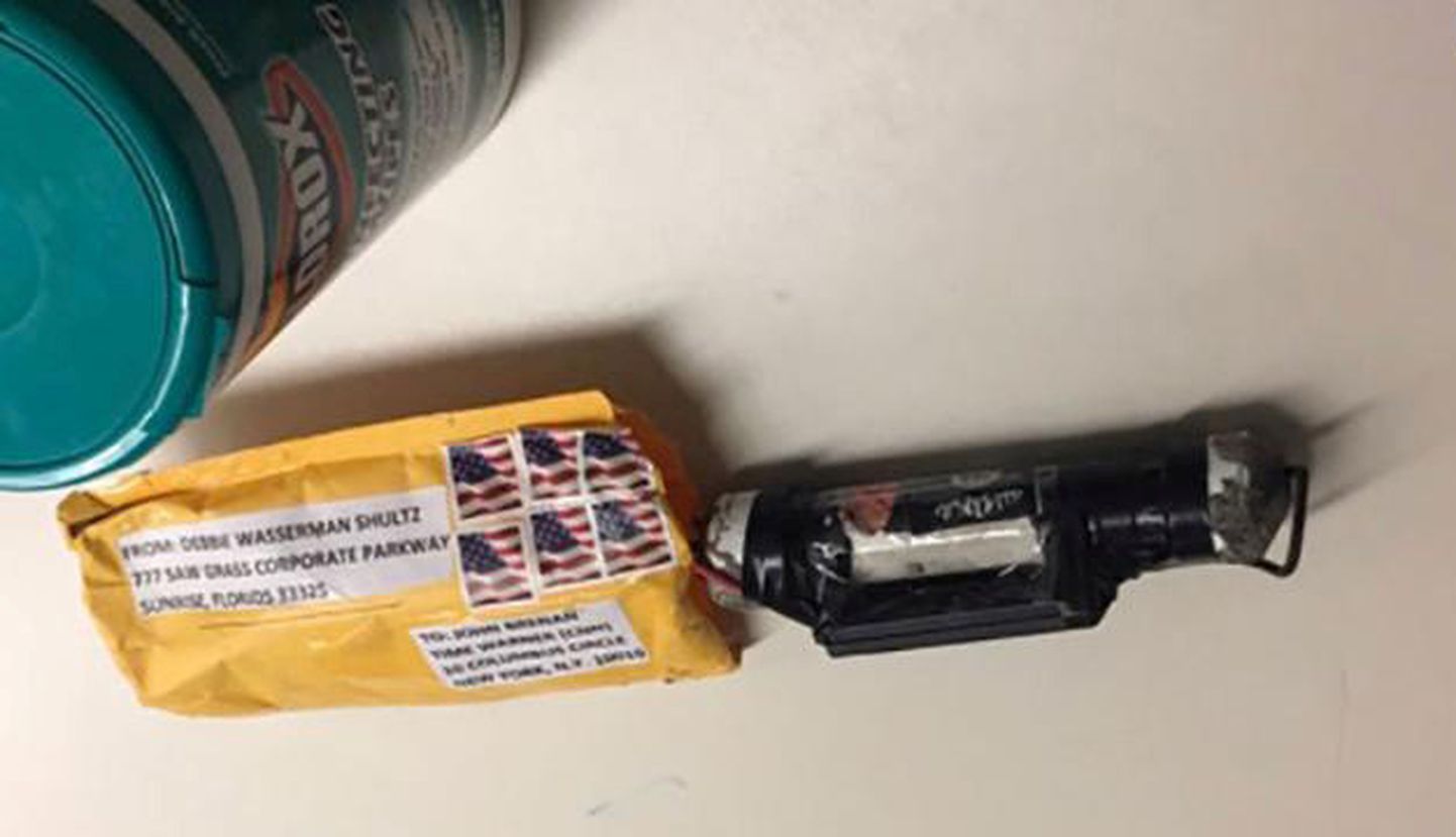 A package containing a "live explosive device" according to police.