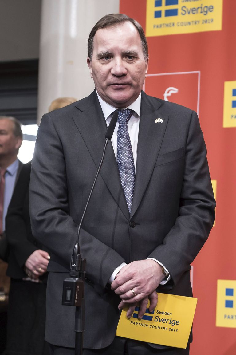 Rootsi peaminister Stefan Löfven aprillis 2019 Saksamaal Hannoveri messil