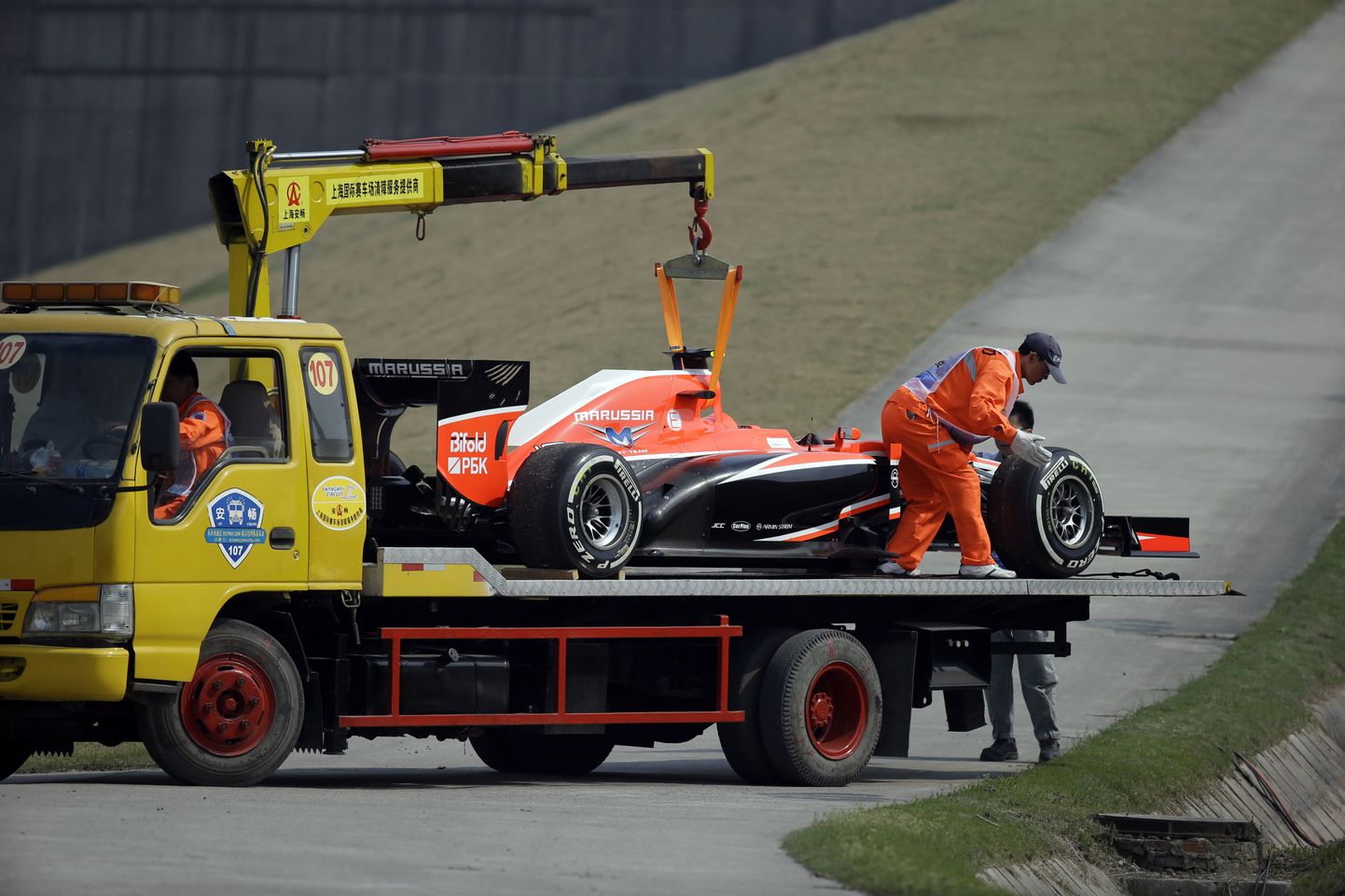 Marussia sõitja Max Chiltoni auto 2013. aasta Hiina GP-l.