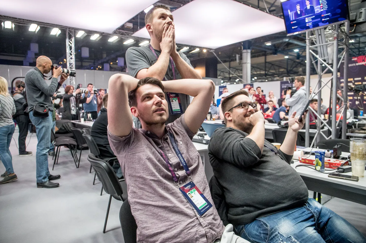 Eurovisiooni pressikeskus esimese poolfinaali ajal.
