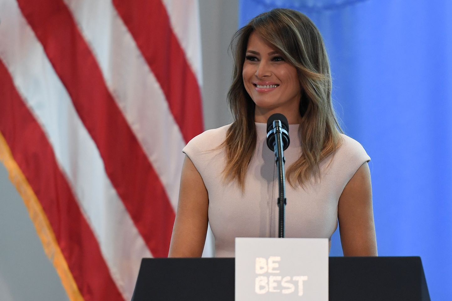 USA esileedi Melania Trump eelmisel nädalal ÜRO peaassambleel tutvustamas laste heaoluprogrammmi «Be Best».