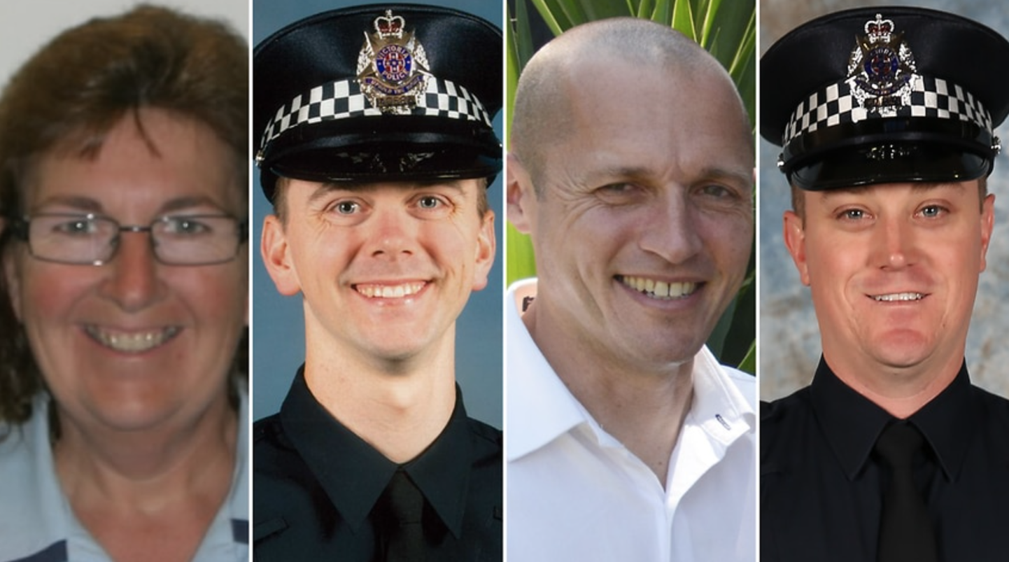 Neli traagilises avariis hukkunud politseinikku olid oma kogukonna austatud liikmed. 
Vasakult partemale Lynette Taylor, Josh Prestney, Kevin King ja Glen Humphris.