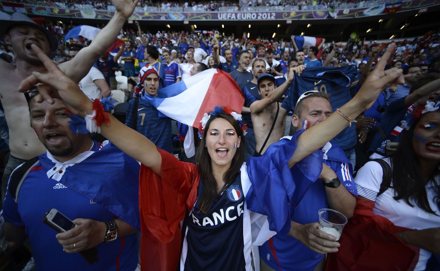Prantsusmaa jalgpallikoondise fännid.