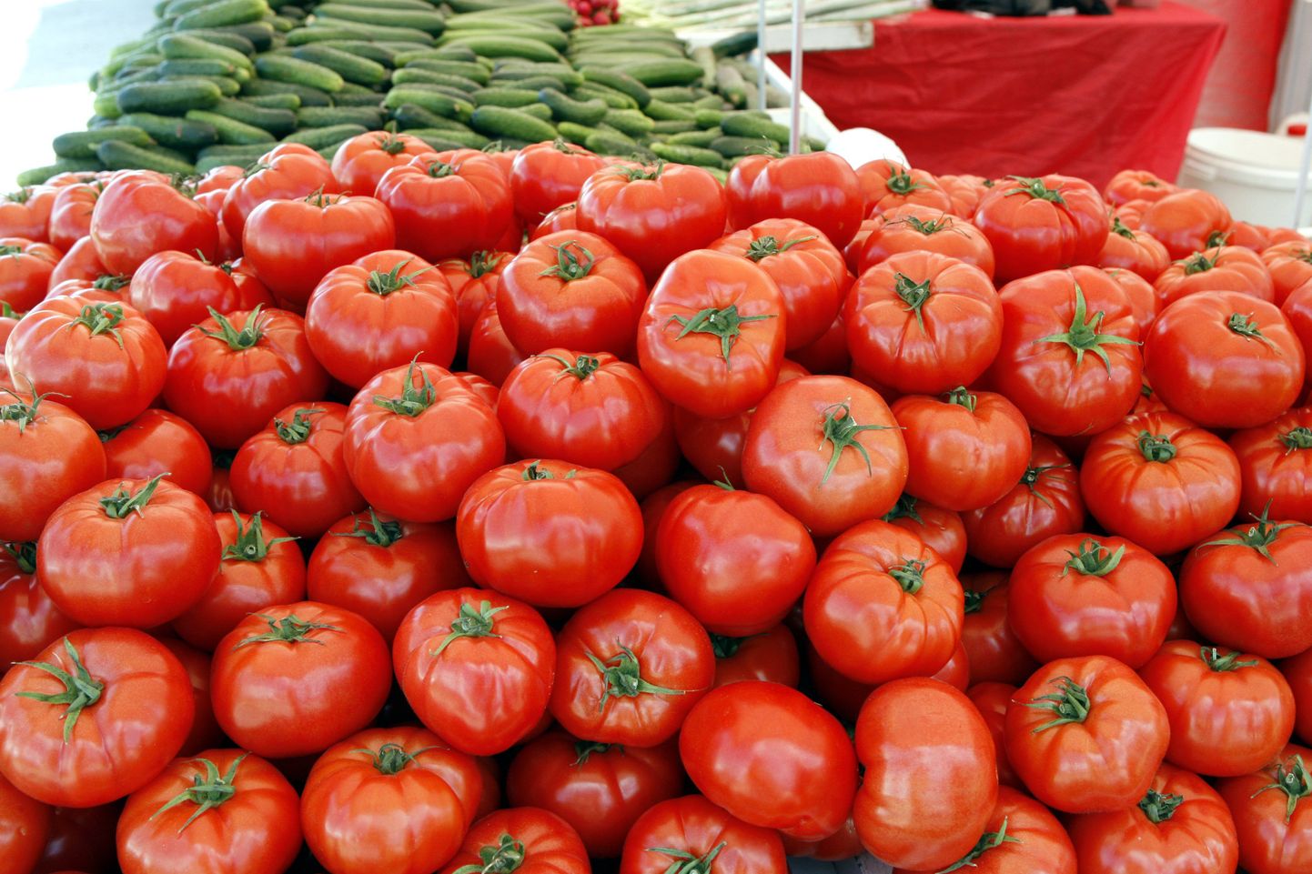 Kodumaised tomatid ja kurgid.
