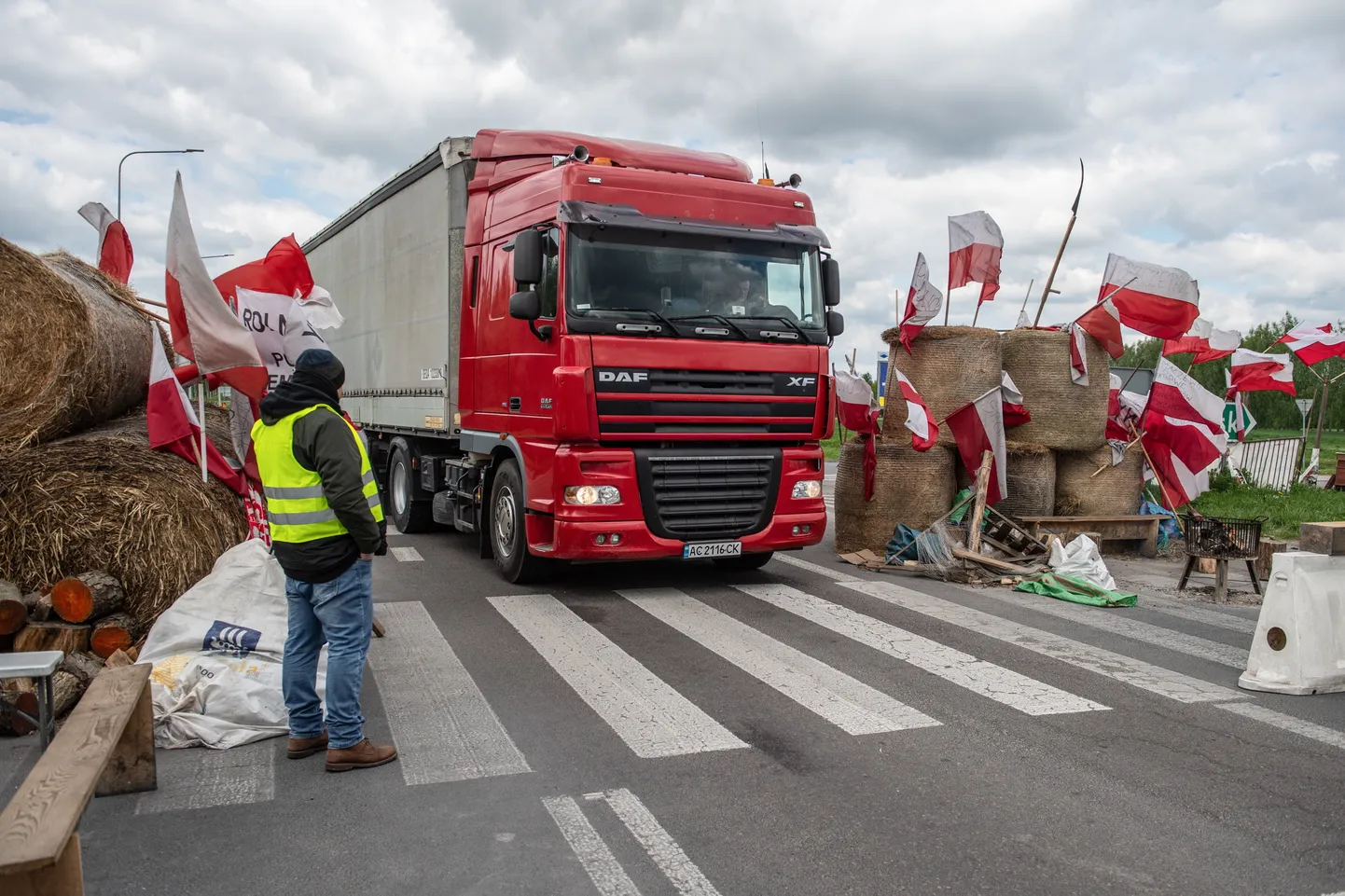 Polijas lauksaimnieku blokāde.