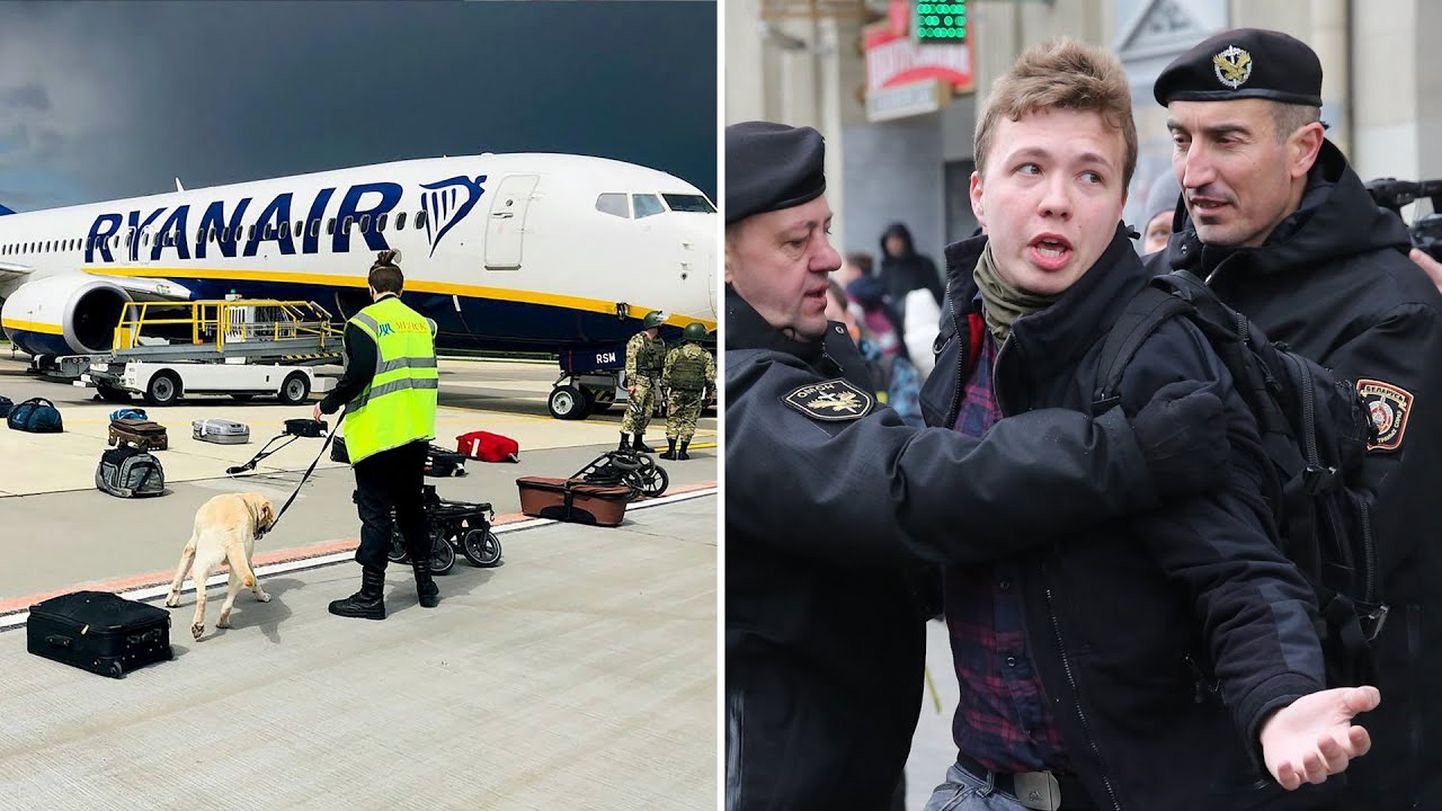 ALATU VAHISTAMINE: Valgevene praeguse režiimi poolt vihatud ajakirjanik Raman Pratasevitš julgeolekujõudude kindlas haardes. Tundub, et seekord oli Aleksandr Lukašenkal õnne. Pommi Ryanairi lennukist aga ei leitud.