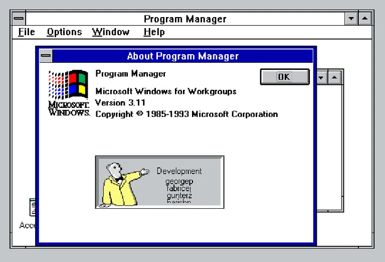 Windows 3.11 autorite ekraani jaoks tuleb läbida põhjalik rituaal.