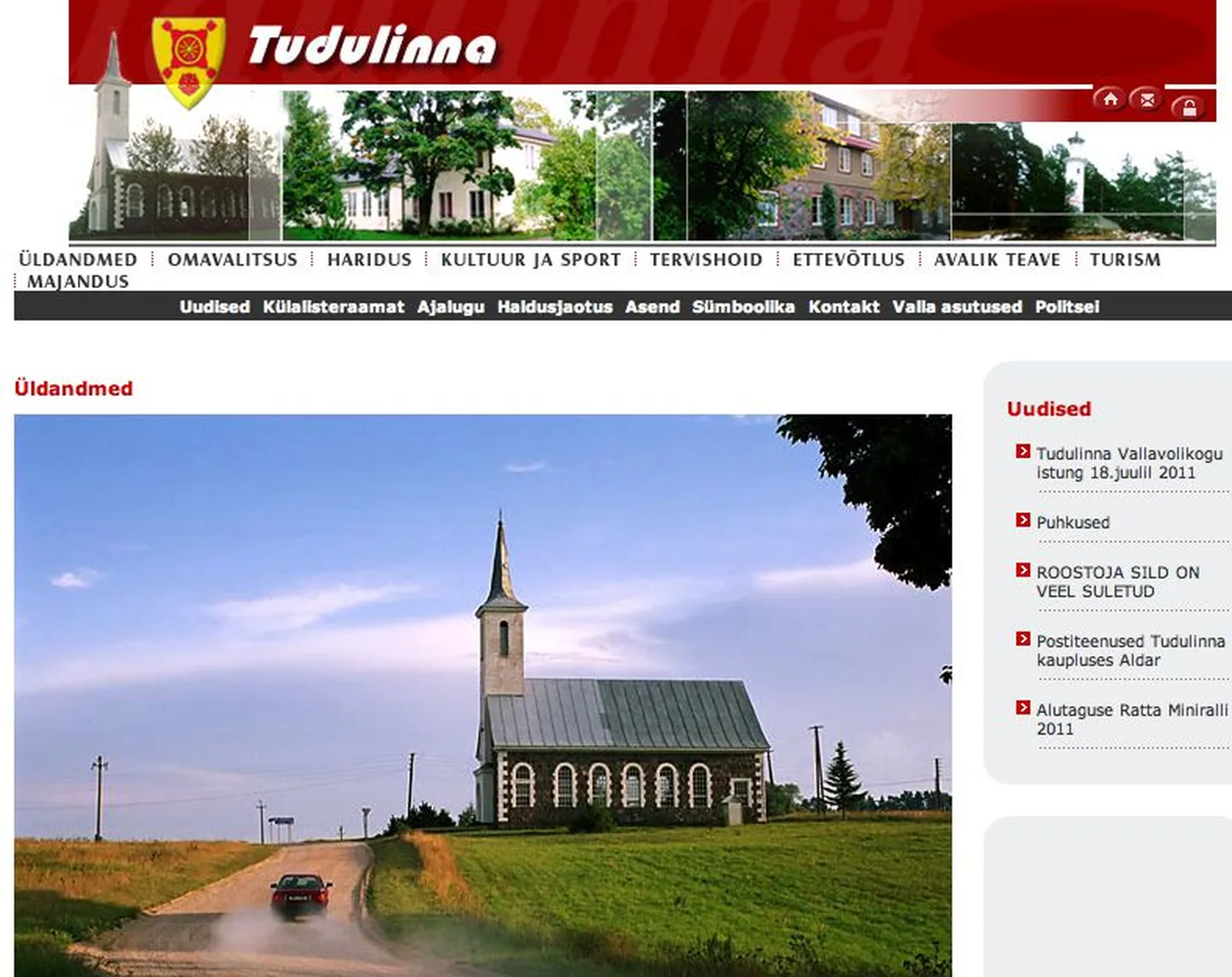 Fragment Tudulinna valla kodulehest.
