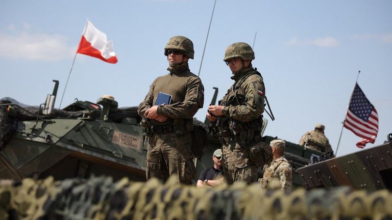 Американские и польские военные на учениях