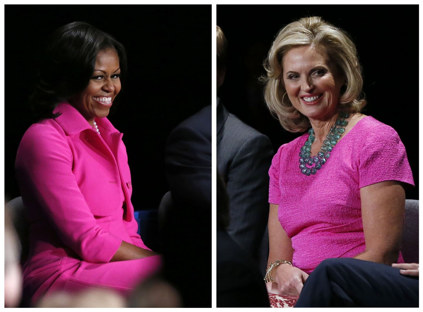 Michelle Obama ja Ann Romney riietusid 16. oktoobri USA presidendikandidaatide debatil roosasse.