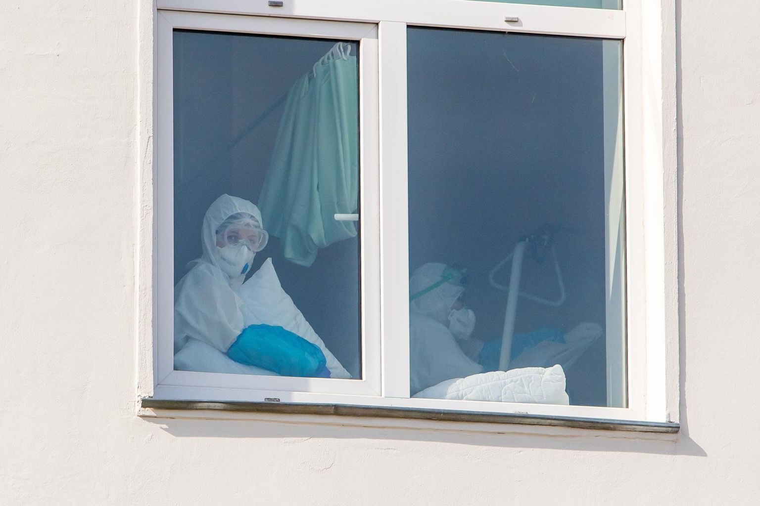 Olukord Kuressaare haiglas 8. aprillil. FOTO: Maanus Masing/Saarte Hääl