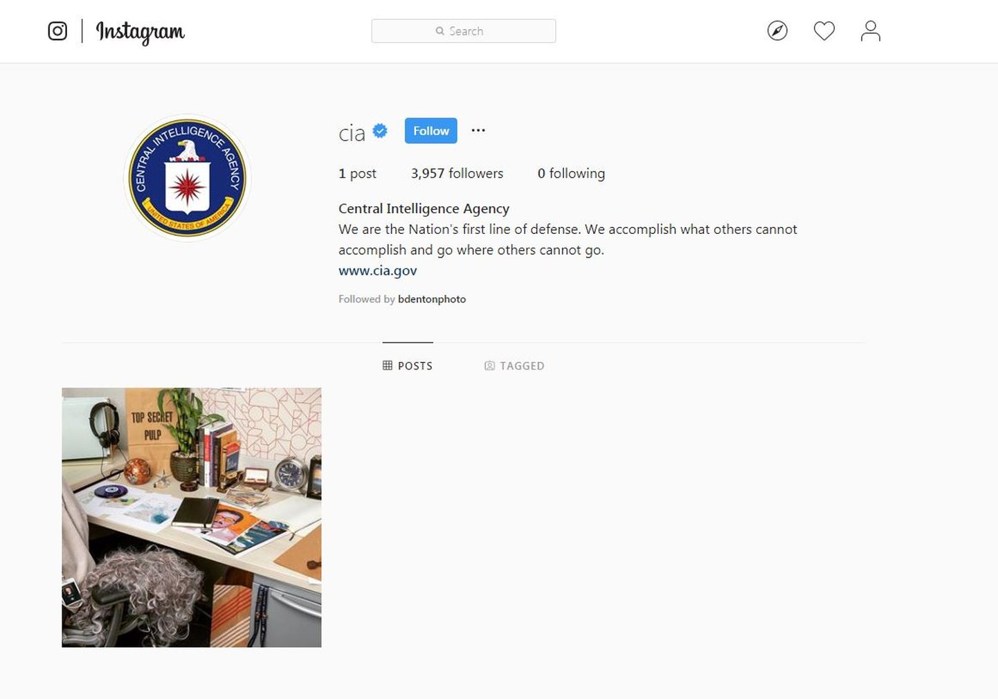 CIA esimene Instagrami postitus
