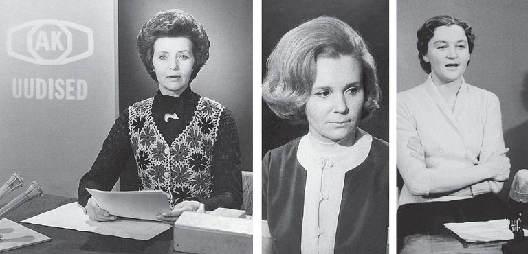 «Aktuaalses kaameras» on uudiseid lugenud legendaarsed teledaamid: esimeses saates Zinaida Madissova (paremalt), hiljem Ruth Karemäe ja Ivi Kreen.