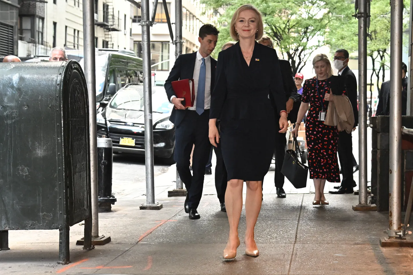 Briti peaminister Liz Truss saabumas ÜRO Peaassambleele New Yorgis.
