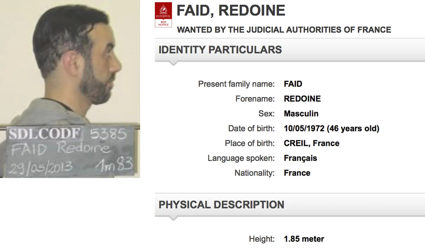 Rédoine Faïdi tagaotsimiskuulutus