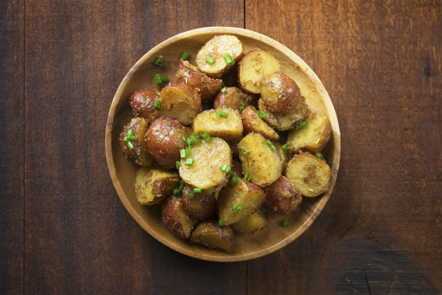 Oven baked potatoes on plate