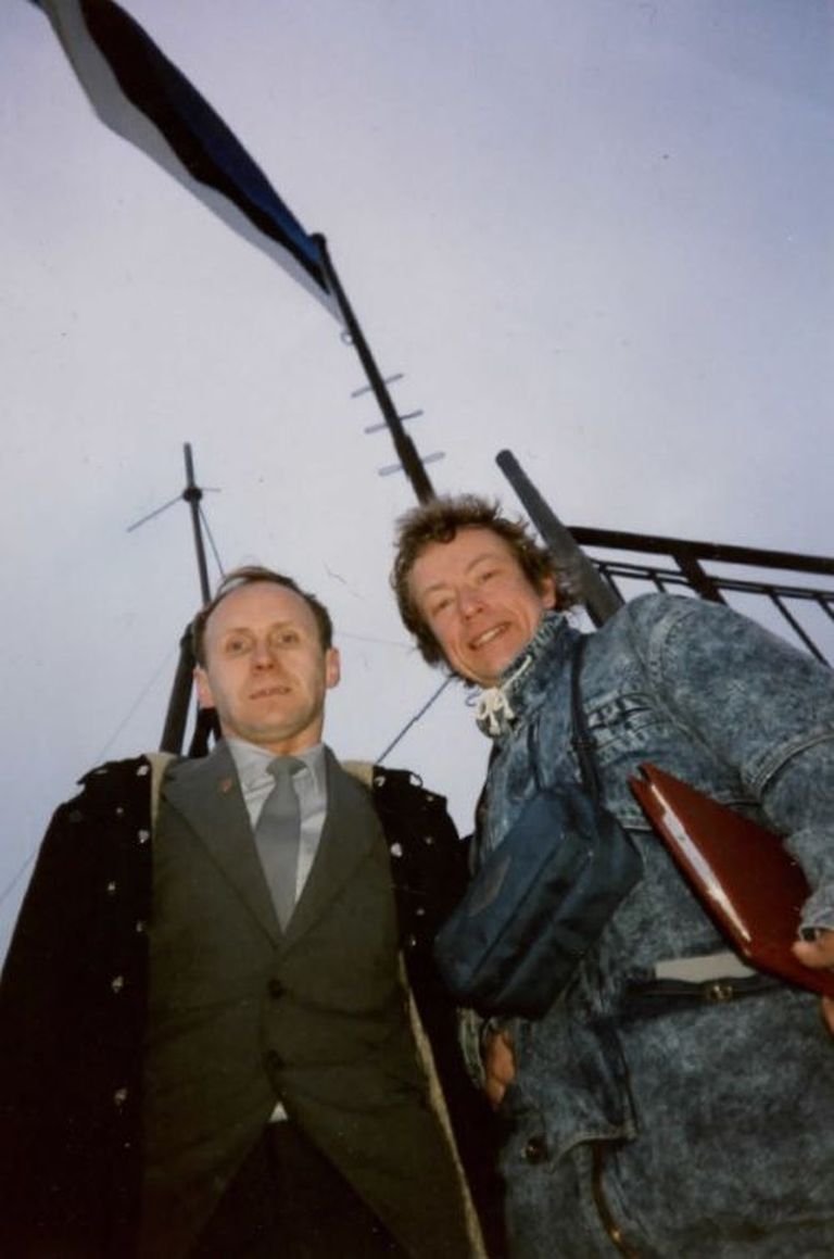 Heini Valdmann ja meie seast lahkunud Lembitu Kuuse 24. veebruaril 1989 Pika Hermanni tornis. Foto: