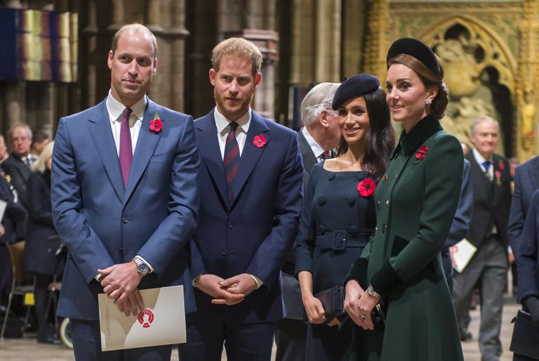 Vasakult: prints William, prints Harry, Sussexi hertsoginna Meghan ja Cambridge'i hertsoginna Catherine oktoobris Westminster Abbeys