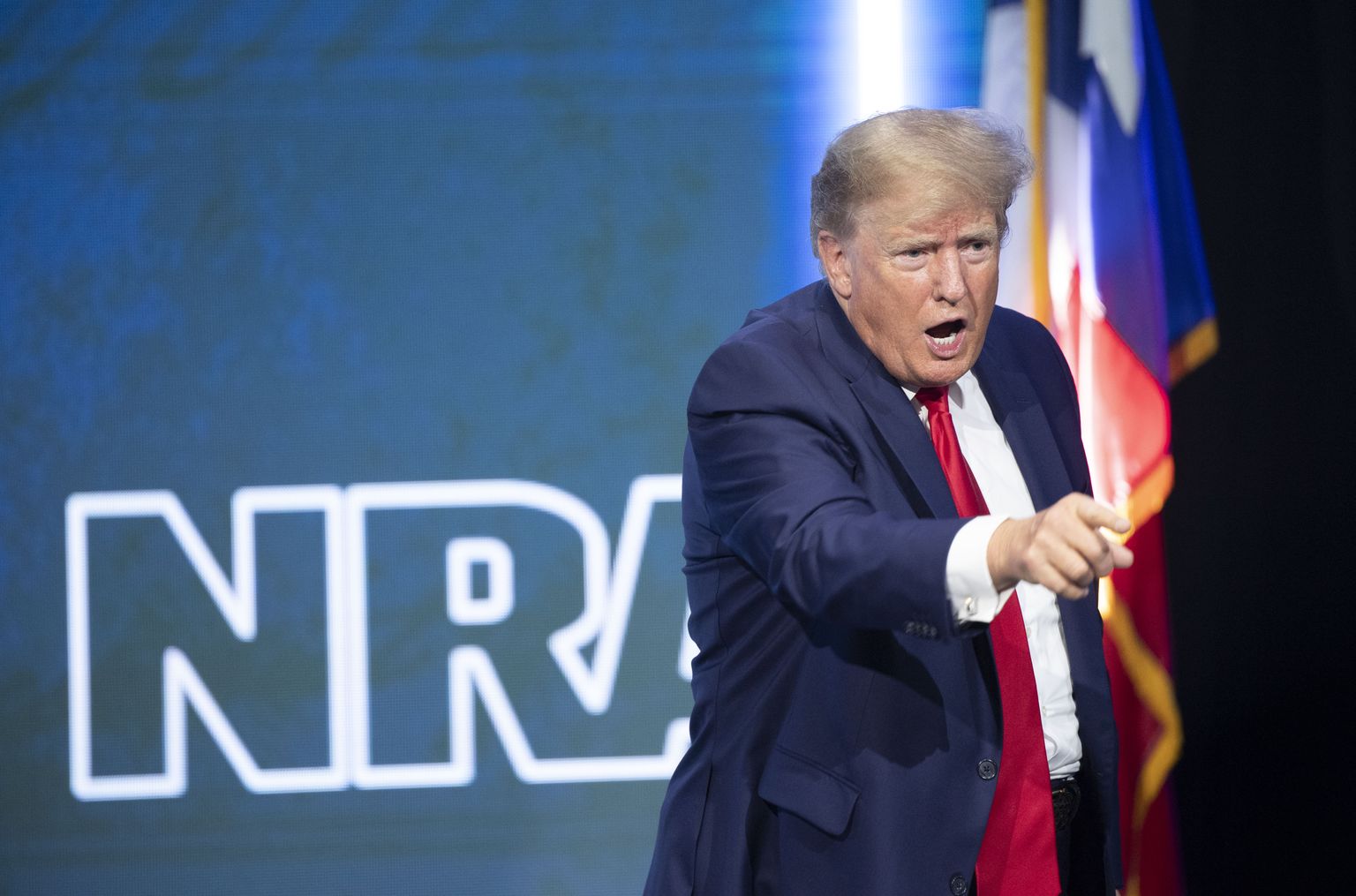 May 27, 2022, Houston, TX, United States: Former U.S. president DONALD TRUMP gives the keynoe address at the annual leadership forum of the National Rifle Association (NRA) in Houston on May 27, 2022. (Credit Image: © Bob Daemmrich/ZUMA Press Wire)